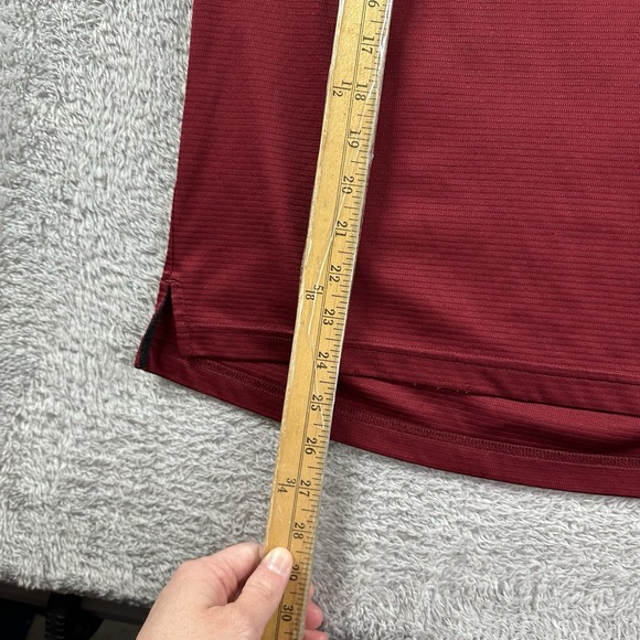 Adidas Performance Polo Shirt‎ Mens Medium Burgundy Red Collar Embroidered Logo - Picture 8 of 9